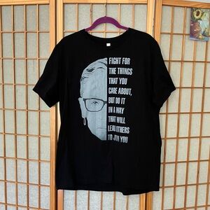 NWT "Fight For Things That You Care About..." Black Crew Neck T-shirt